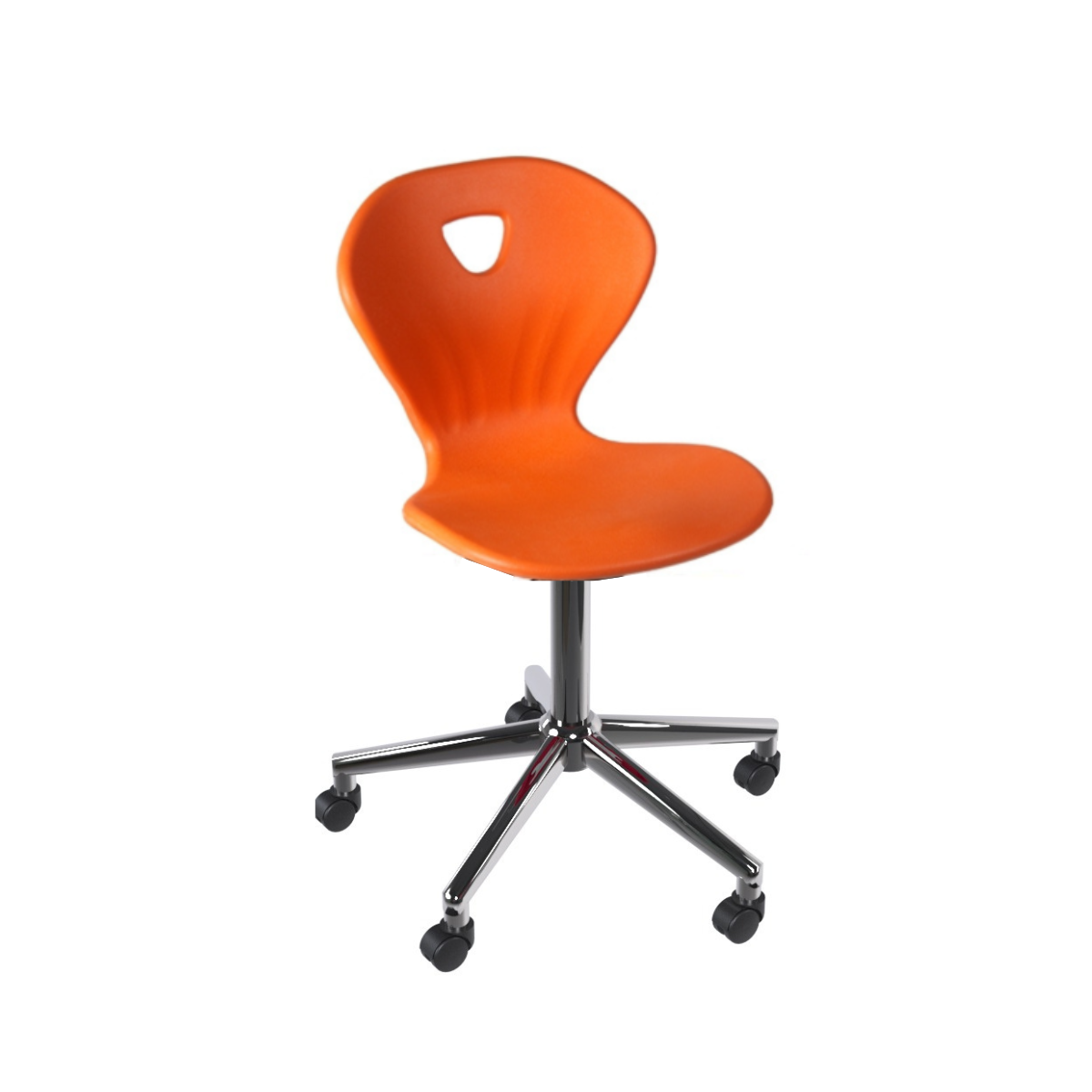 3 Ученически стол Kori Swivel Chrome - Оранжев ПП - Image 1