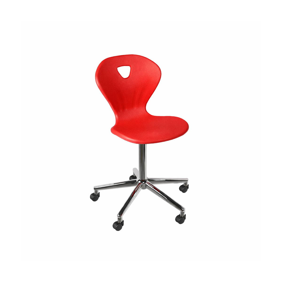Kori-chrome-червен Ученически стол Kori Swivel Chrome - Червен ПП - Image 1