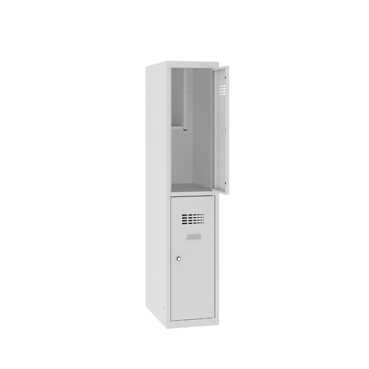 MSus312S-7035-open-ks Детски метален шкаф-гардероб MSUS 312 S - Image 1