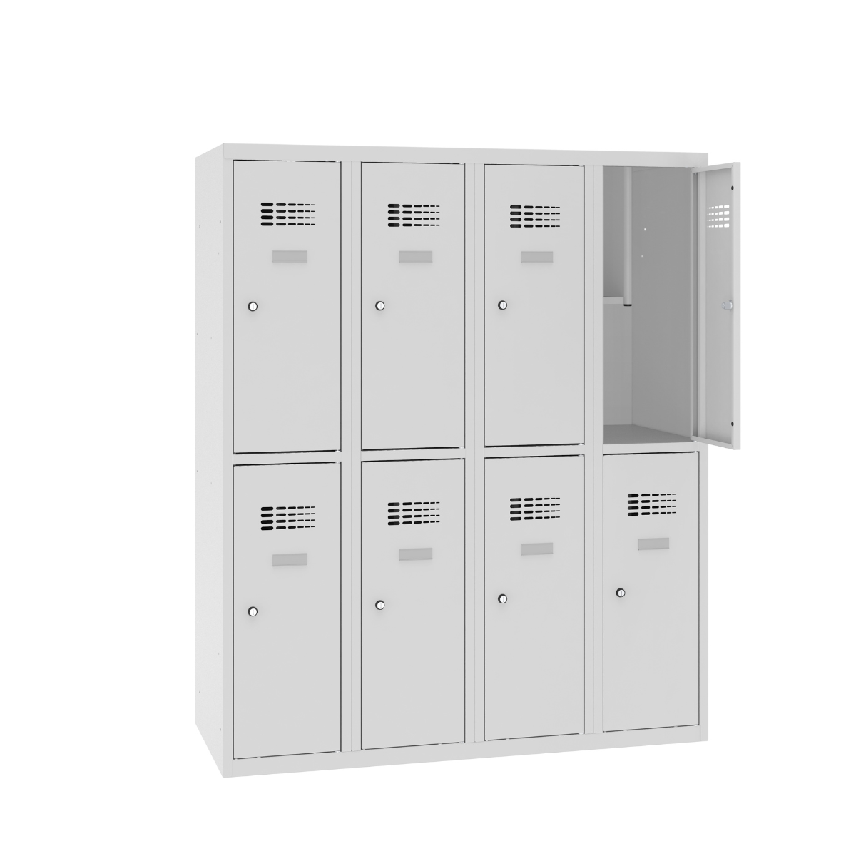 MSus342S-7035-open-ks Детски метален шкаф-гардероб MSUS 342 S - Image 1