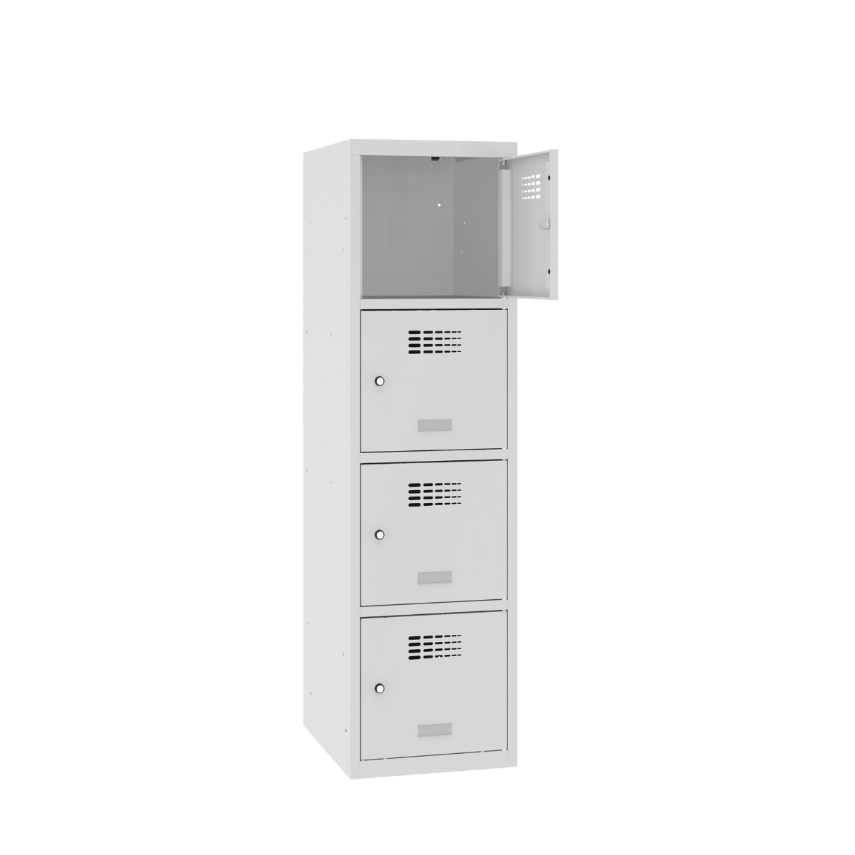 MSus414S-7035-open-ks Детски метален шкаф MSUS 414 S - Image 1