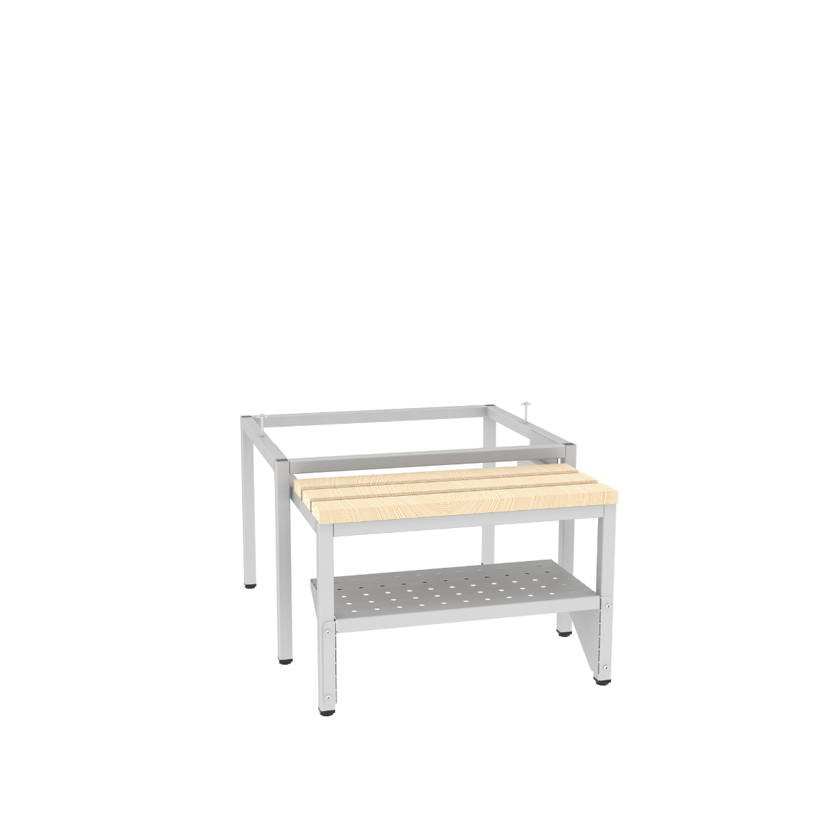 Pw321W-7035-base-extendable-shoe-shelf-ks-2 Метална основа с разтегателна пейка PW321 и рафт PP321 - Image 1