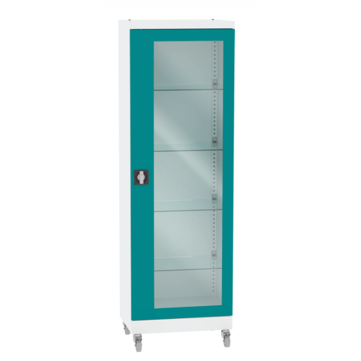 SML-111-mobile-RAL-5018-Niebieski-turkusowy-doorwhite Медицински шкаф на колелца Nsml 101 - Image 1