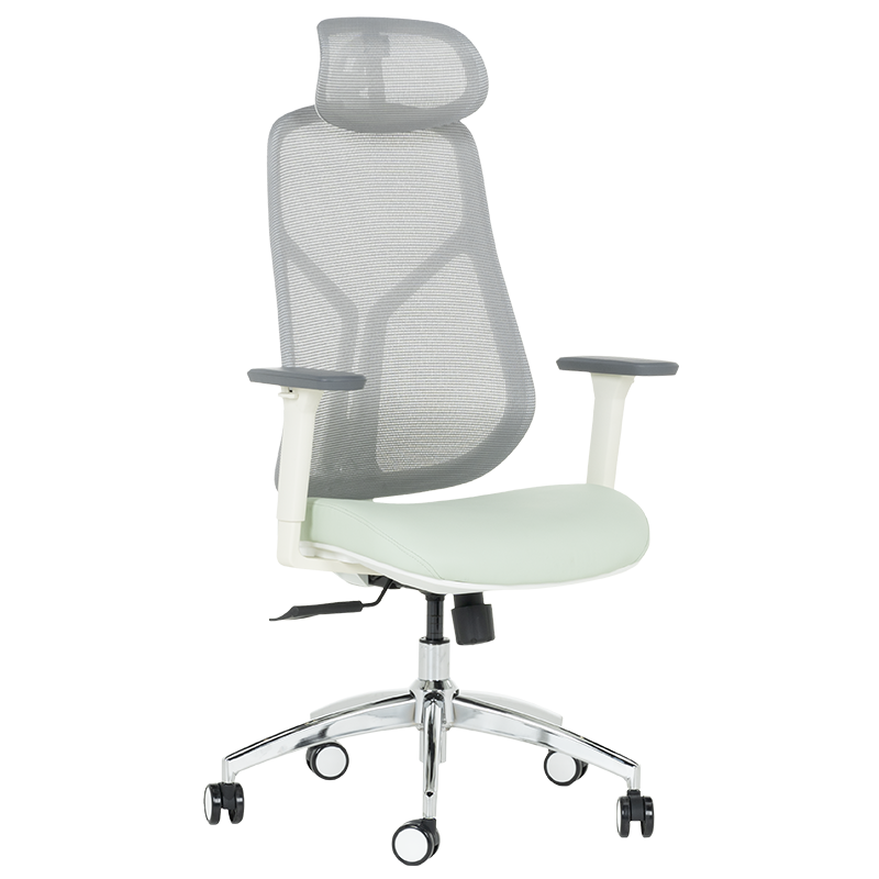 ergonomichen-stol-carmen-7901-w-eko-koja-siv-svetlozelen Ергономичен стол Carmen 7901 W еко кожа - сив-светлозелен - Image 1