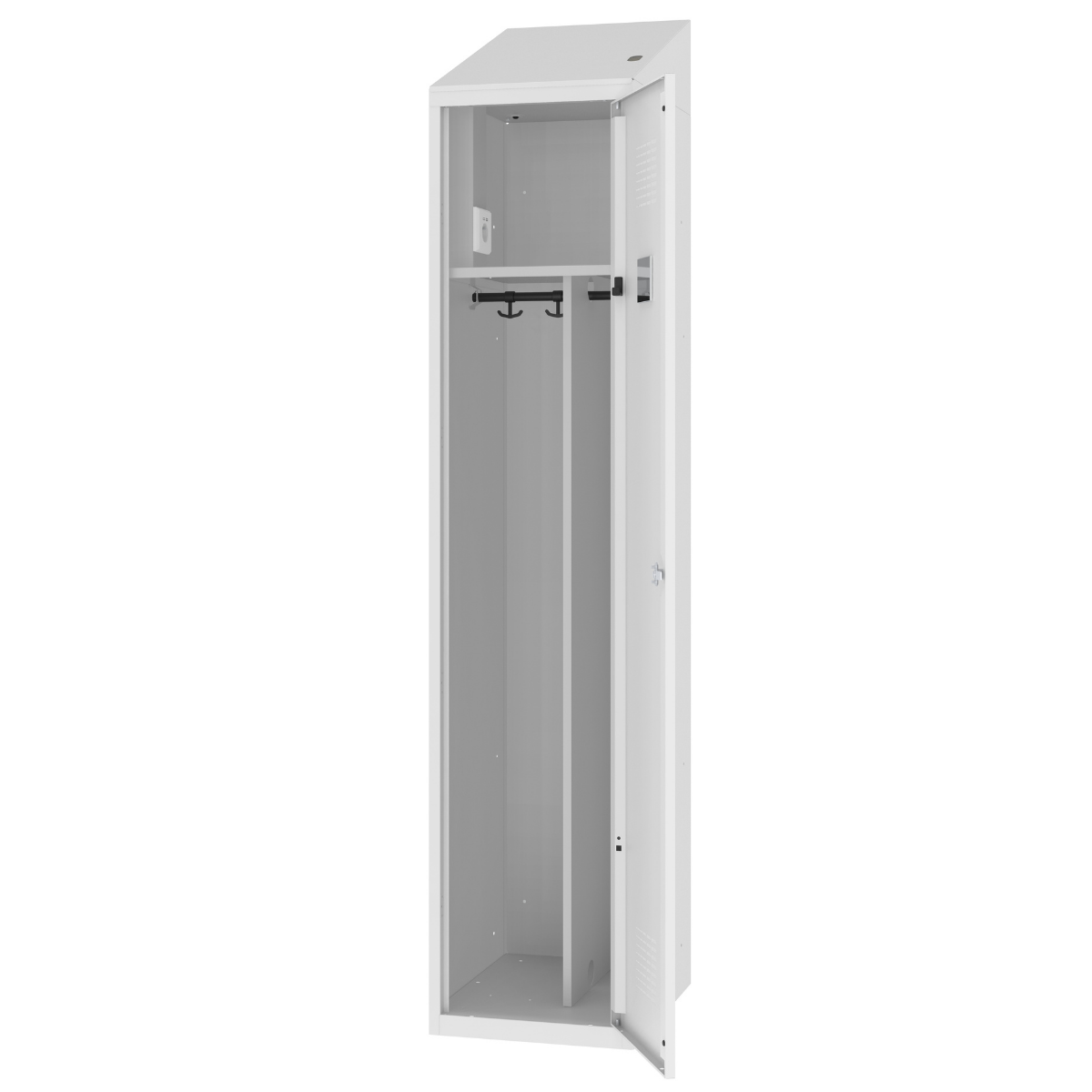 furnit.bg-202306-MSUMV410-7035-open-slanted-ks-15500 Метален гардероб с вградено захранване MSUM 410 V - Image 1