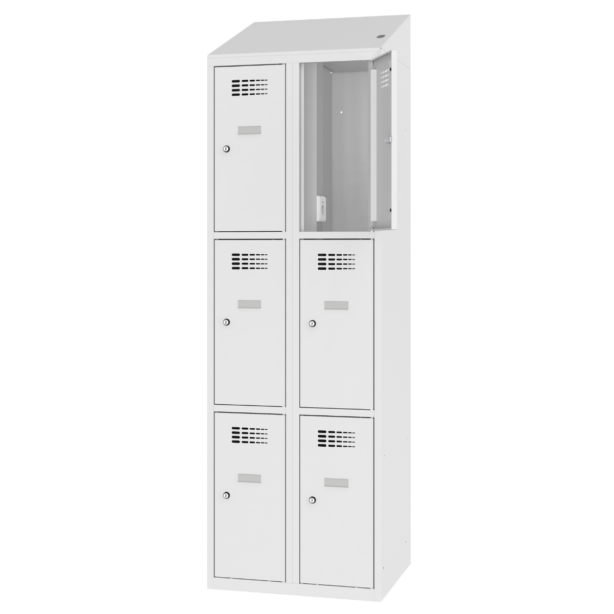 furnit.bg-202306-MSUSV323-7035-open-slanted-ks-15549 Метален шкаф с вградено захранване MSUS 323 V - Image 1