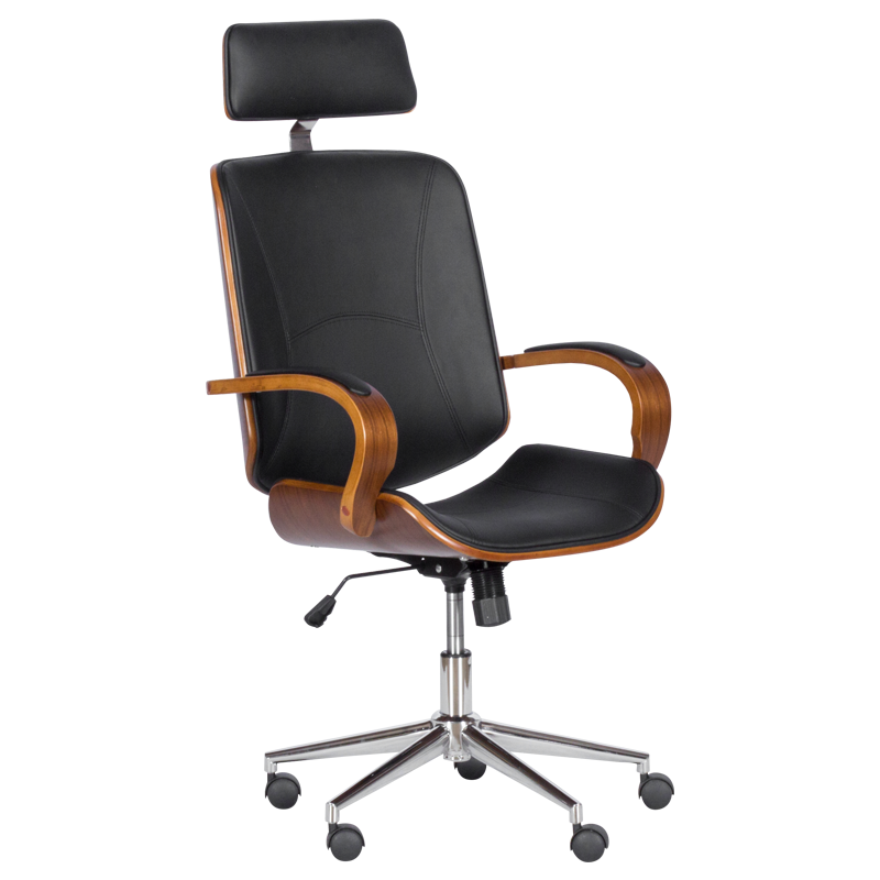 prezidentski-ofis-stol-carmen-6401-oreh-cherno Президентски офис стол Carmen 6401 - орех - черно - Image 1